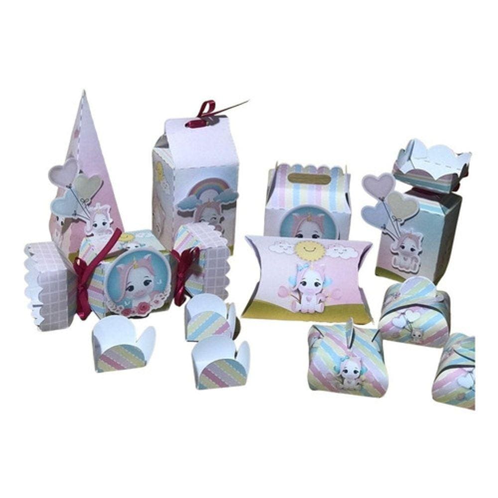 Kit Festa Personalizada Unicórnio 120 Itens