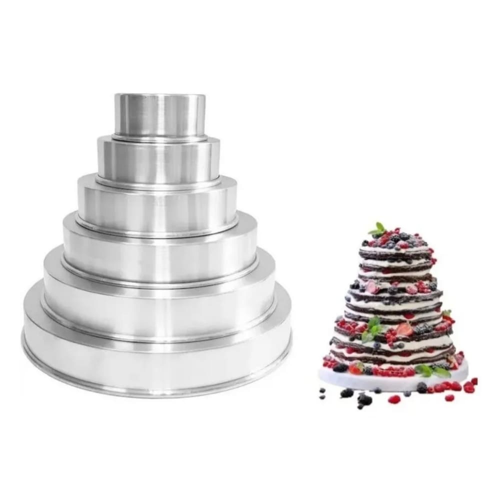 Formas Redonda P/ Bolo Naked Cake 6 Peças 5cm Altura (baixa)