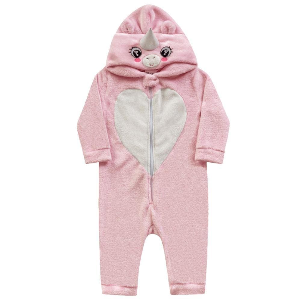 Macacão Infantil Kigurumi Unicórnio Fleece Fakini Baby Ref:1038 P/G