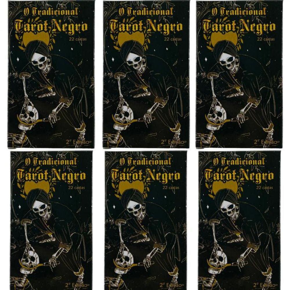 Kit Atacado Com 6 Baralhos O Tarot Negro 22 Cartas 2 Ed
