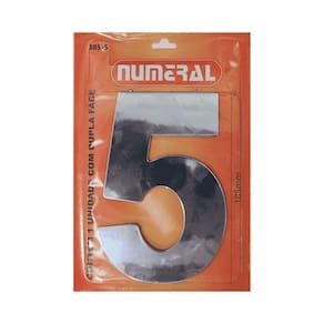 Número Residencial 5 Numeral Em ACM Cromado