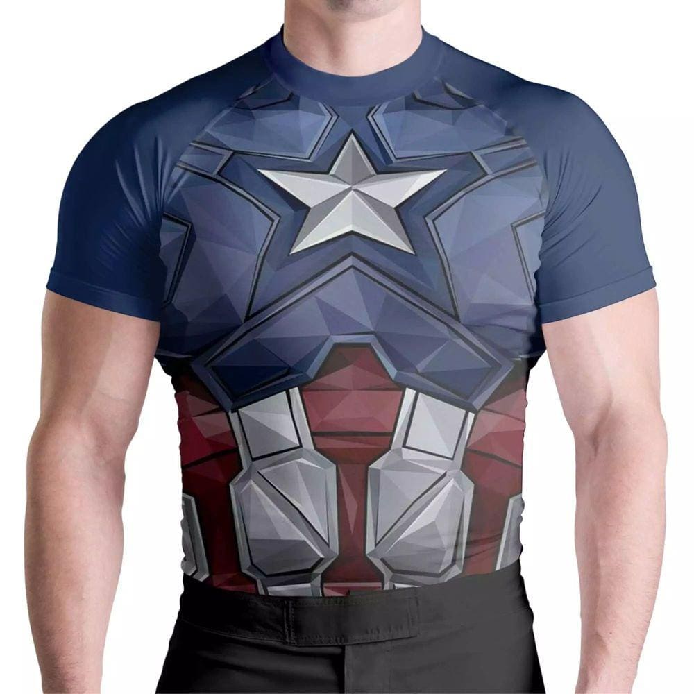 Rash Guard Captão America2 Mc Atlética Esportes