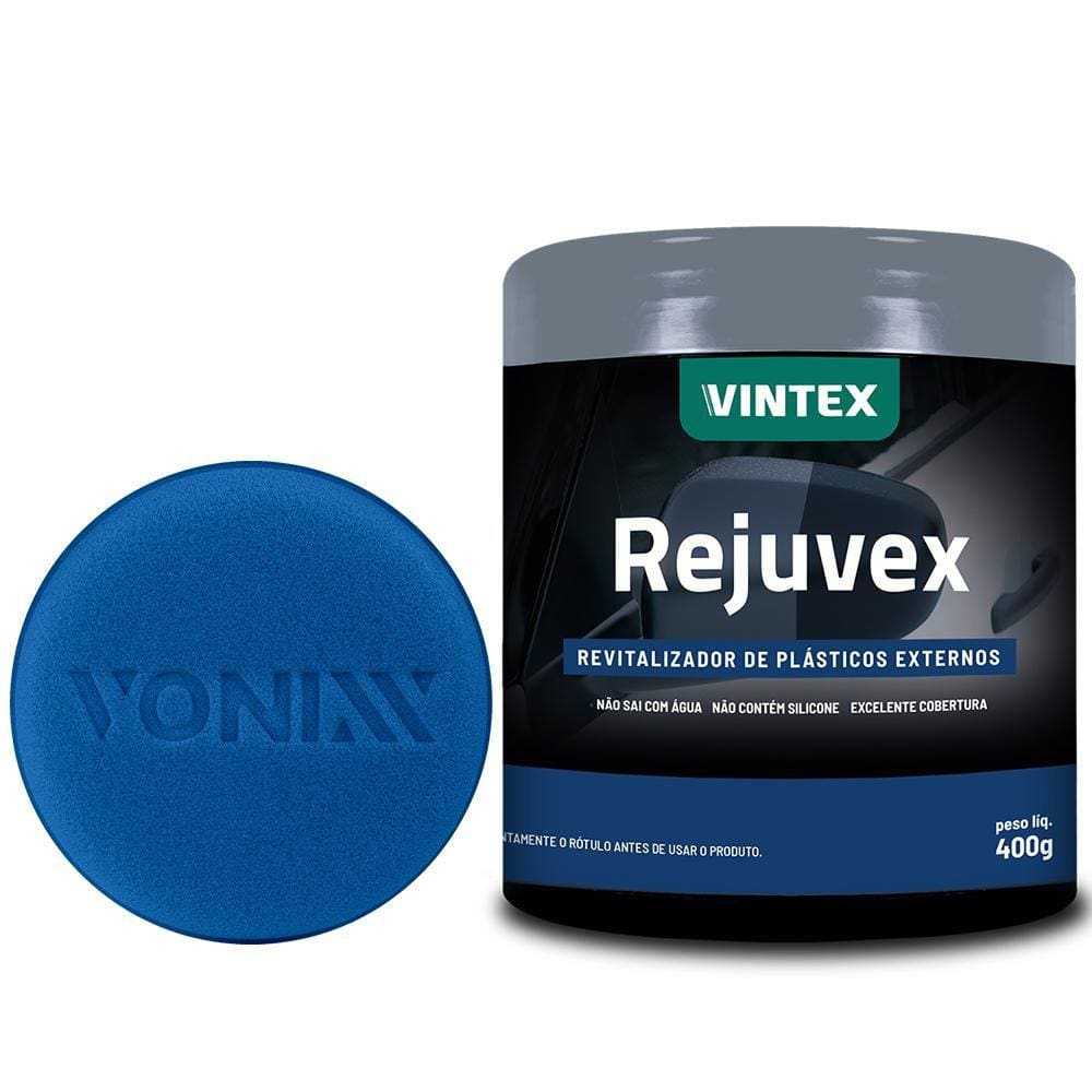 Kit Automotivo Revitalizador e Brilho em Plástico e Borracha Vonixx Rejuvex + Aplicador Espuma