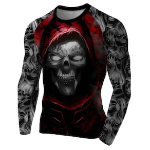 Rash Guard Skull Red Masculina Atlética