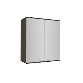 Armário Aéreo Nox 2 Portas Onix/Steel 80 Cm
