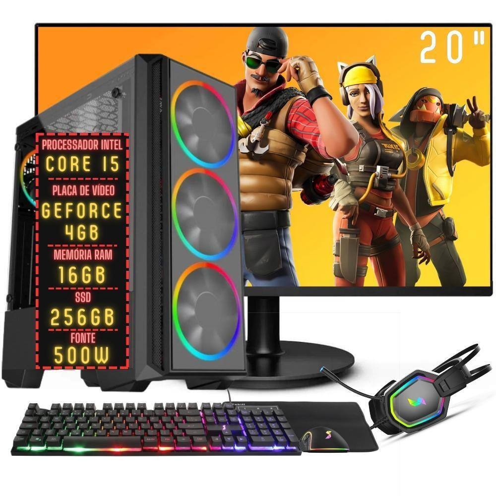 PC Gamer Completo Intel Core i5 8GB Geforce GTX 1050 Ti 4GB GDDR5 HD 1TB  Monitor 21.5 Full HD Kit Gamer EasyPC - Computador Gamer - Magazine Luiza