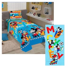 Kit Quarto Mickey Mouse Disney Jogo De Cama E Toalha