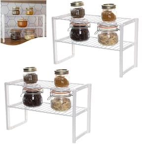Kit 2 Rack Multiuso Organizador De Objetos Grande Para Armário Prateleira Branco 13539 Metaltru