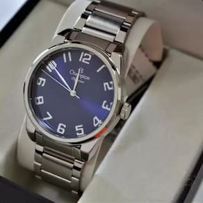 Relogio Champion Prateado Visor Azul Grande Numeros Cn27652f