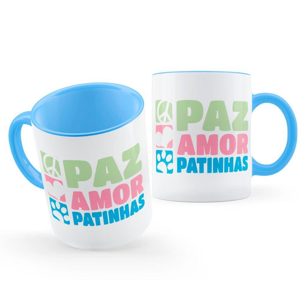Paz, Amor e Patinhas Caneca Para os Amantes de Pets