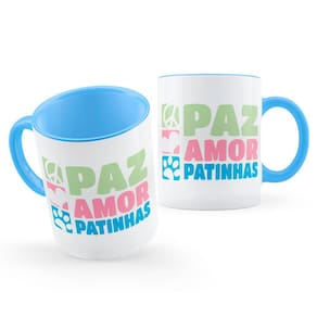 Paz, Amor e Patinhas Caneca Para os Amantes de Pets