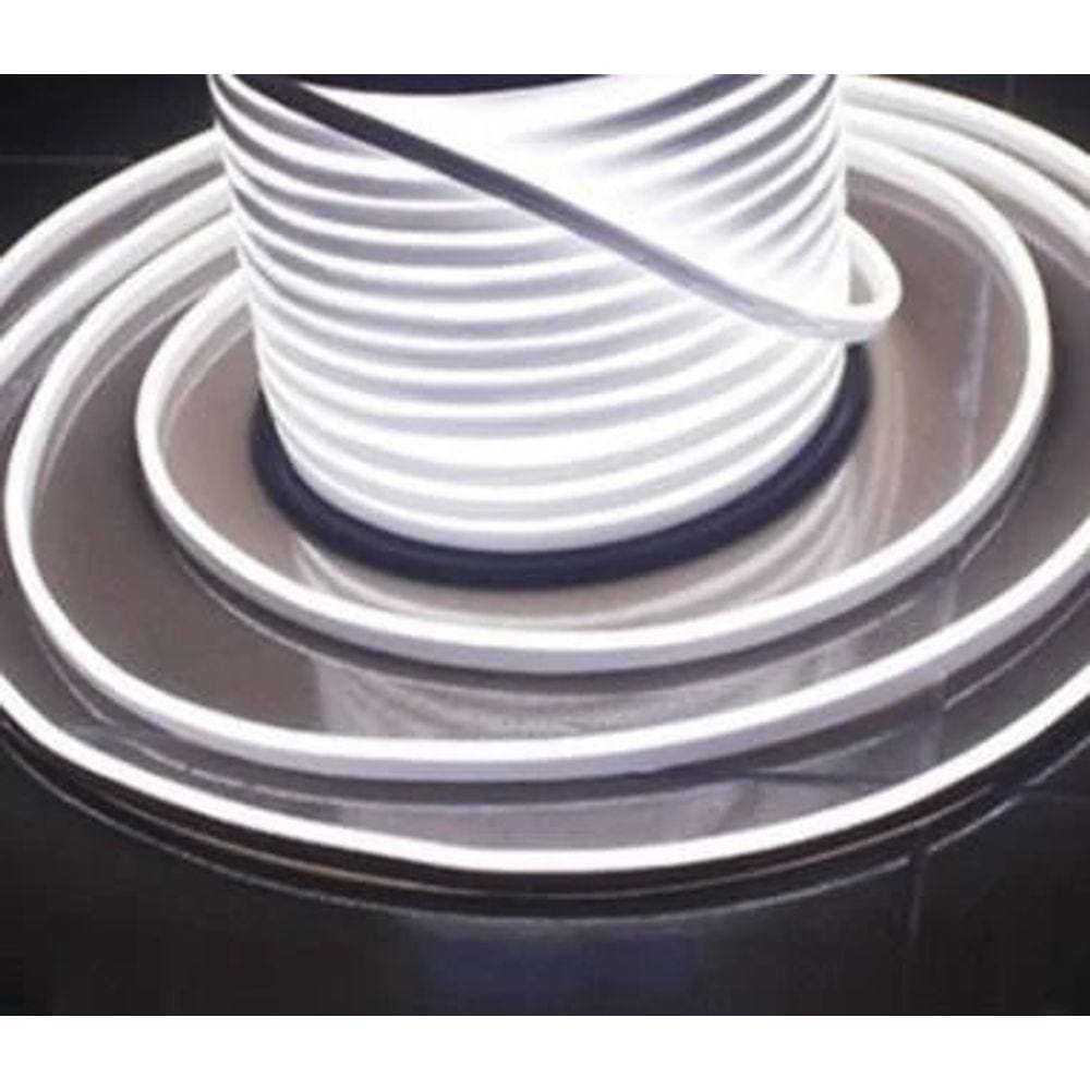 Mangueira Led Neon 12v Branco Frio 6k 5m 12mm Flexível Com Plug P4