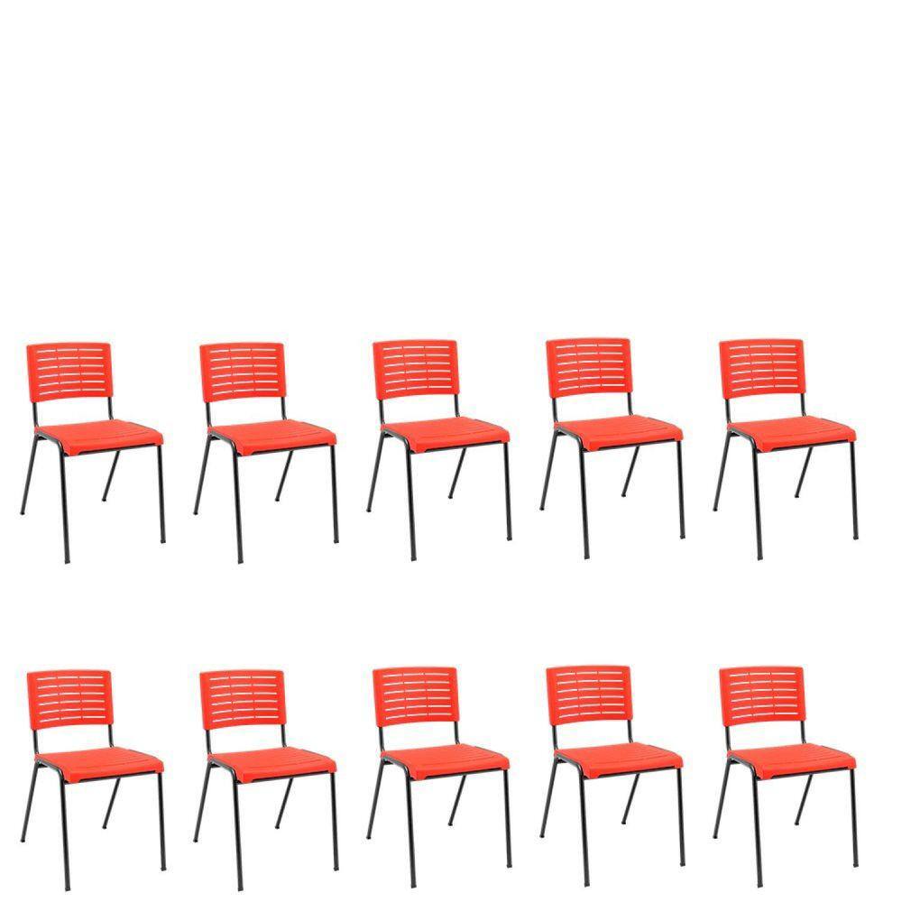 Kit 10 Cadeiras Niala Vermelho