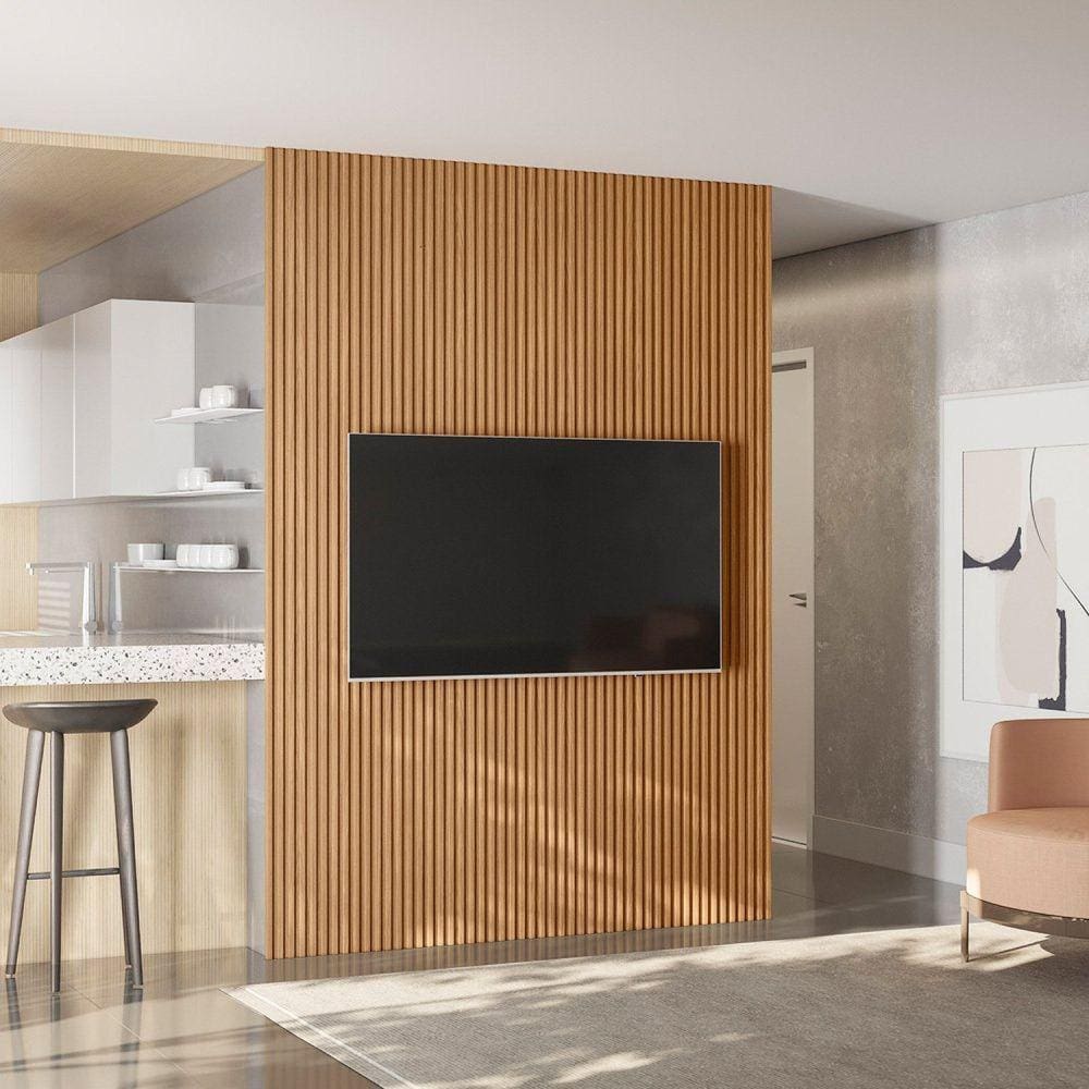 Painel Ripado Modular 250cm Marrom Fosco