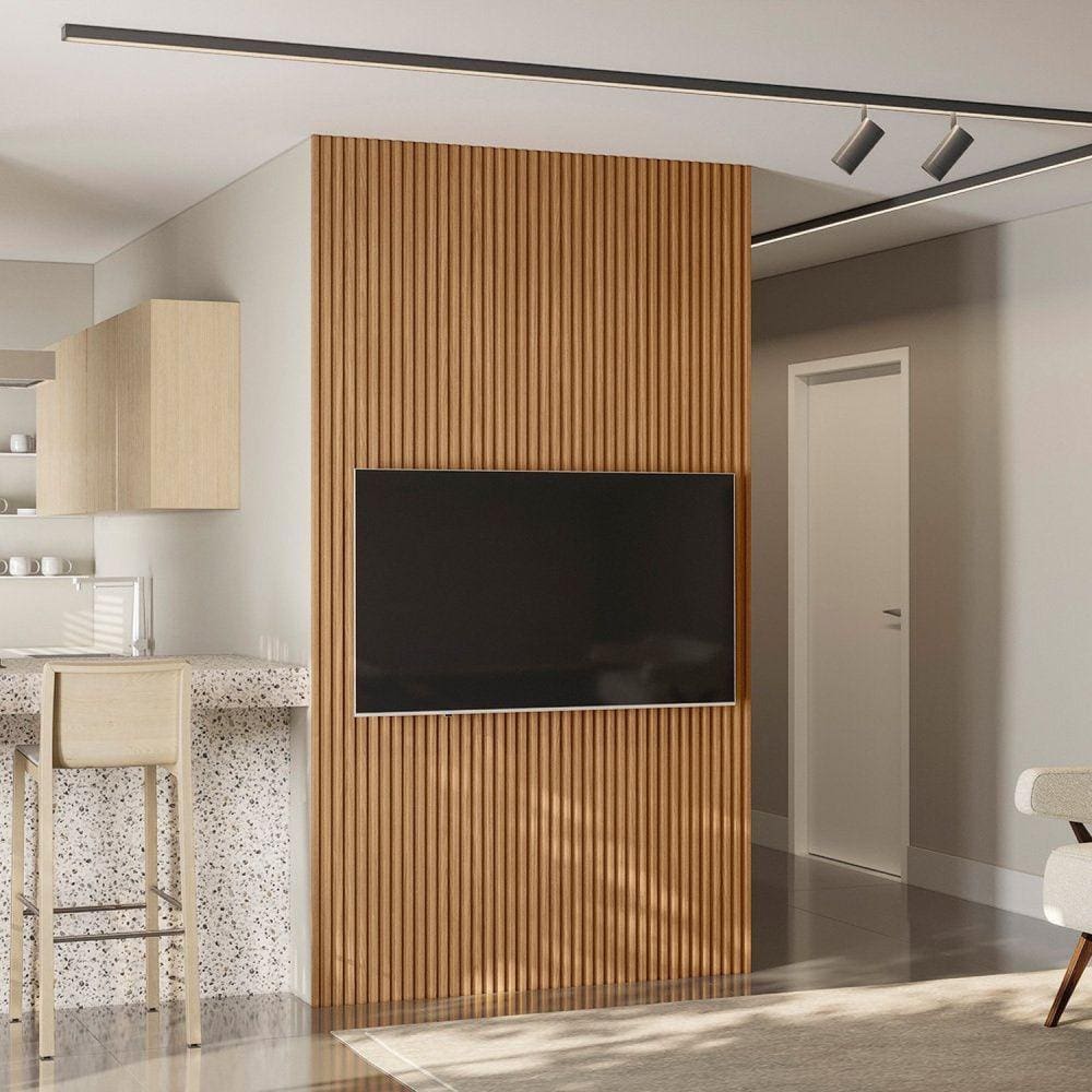 Painel Ripado Modular 250cm Marrom Fosco