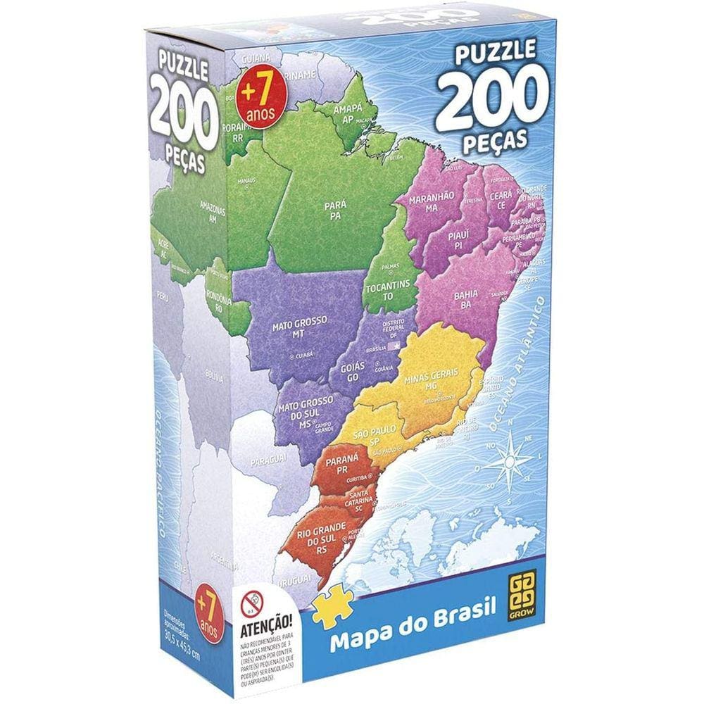 Quebra Cabeça - Mapa do Brasil 200 peças