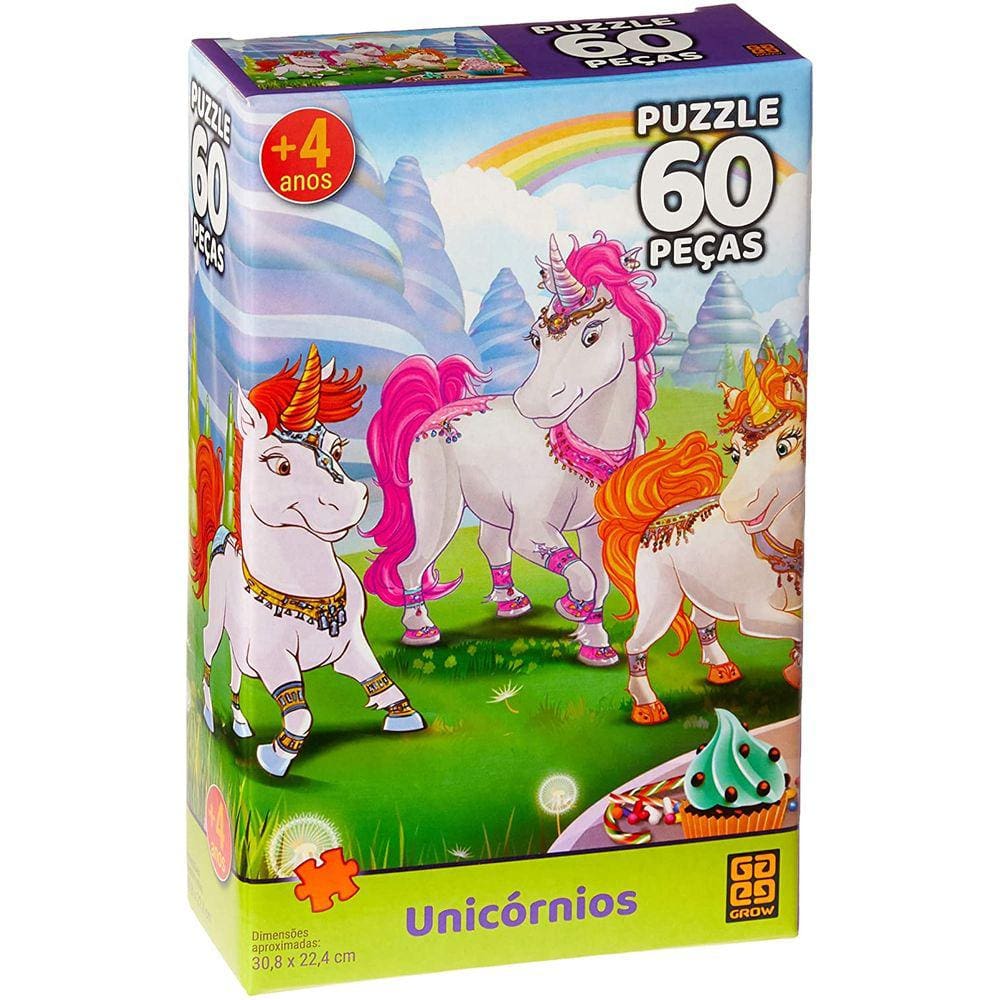 Quebra Cabeça - Unicórnios 60 peças