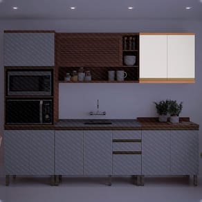 Armário 80cm 2 Portas Macadâmia Freijó/Branco