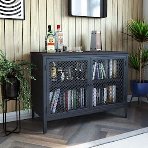 Buffet San Paulo 2 Portas 75cm Preto Fosco