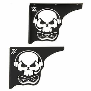 Mão Francesa Aço Preta 20cm Caveira Gamer Decorativa para Prateleira Zarg