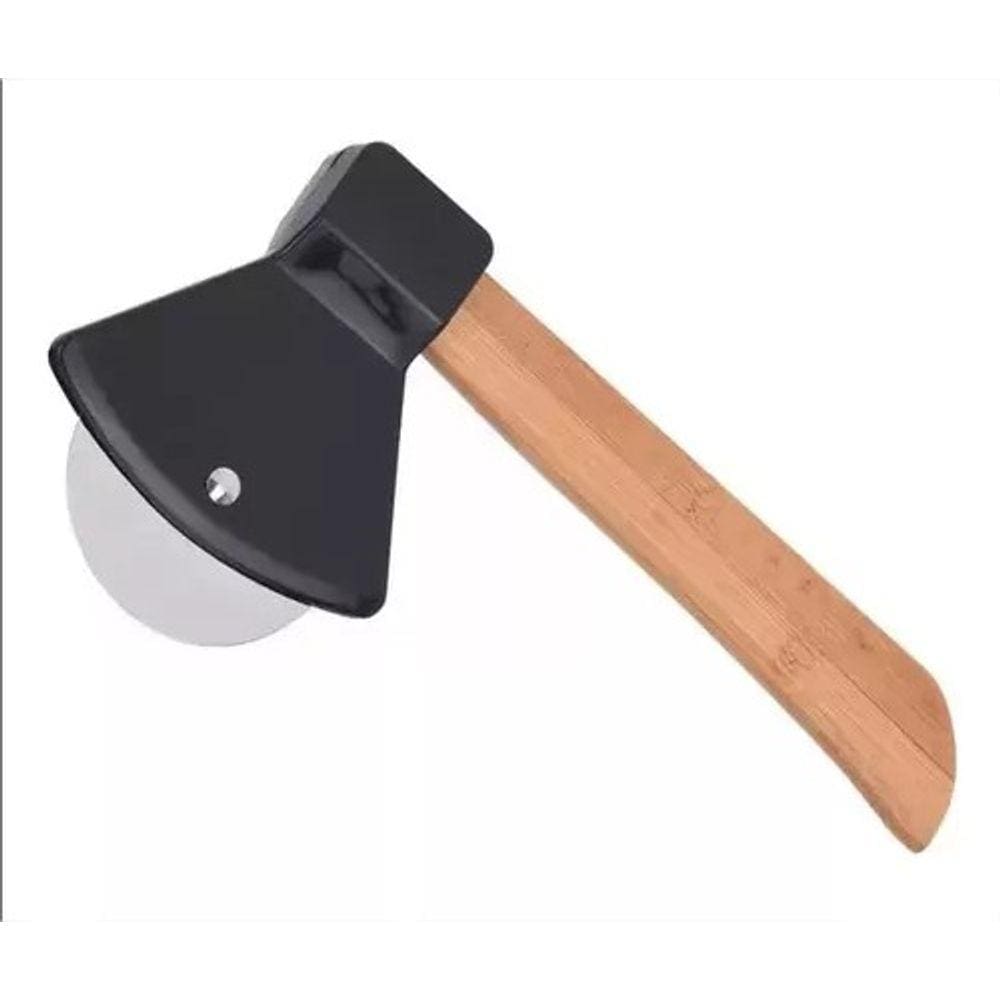 Cortador De Pizza Inox E Madeira