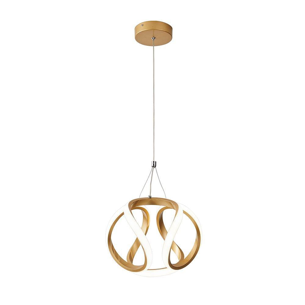 Pendente Moderno Dourado 25cm Led 35W Bivolt