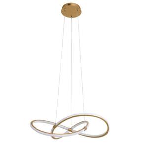 Pendente Moderno Dourado 60cm Led 40W 4000K Bivolt