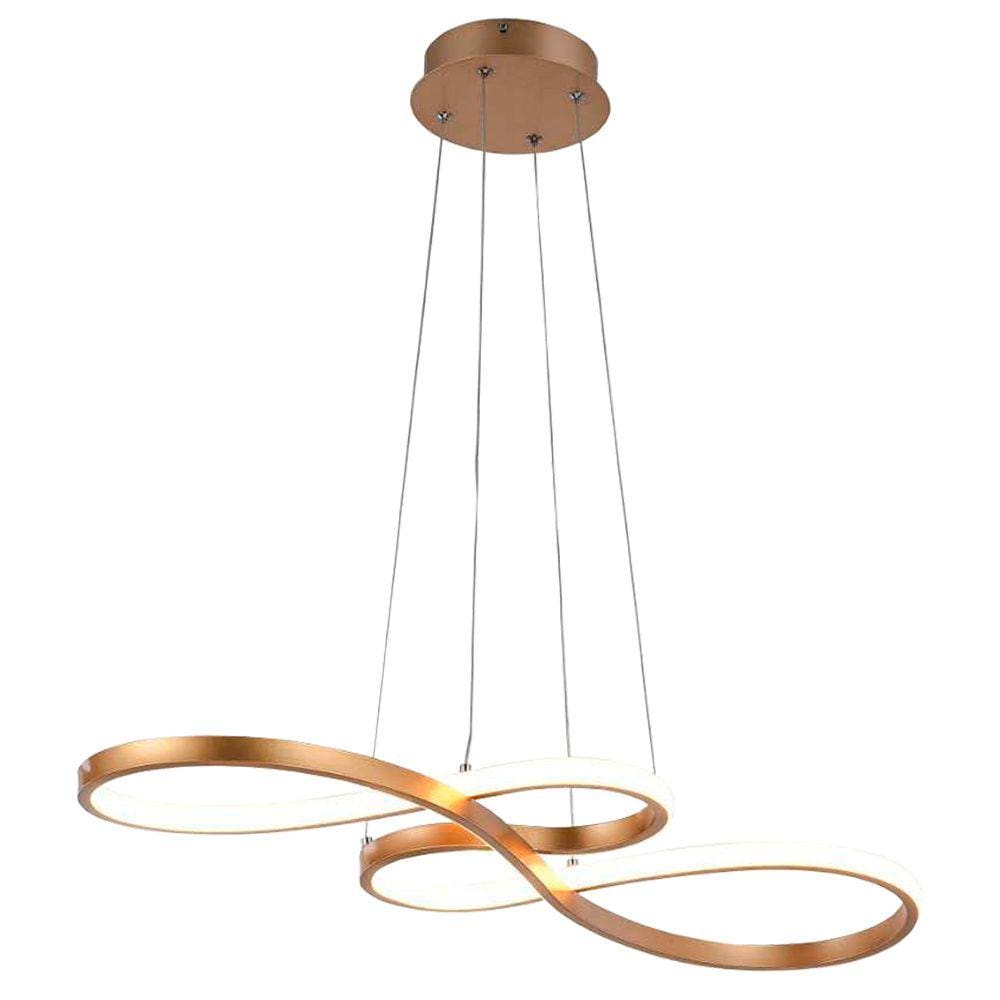 Pendente Moderno Dourado 75cm Led 40W Bivolt