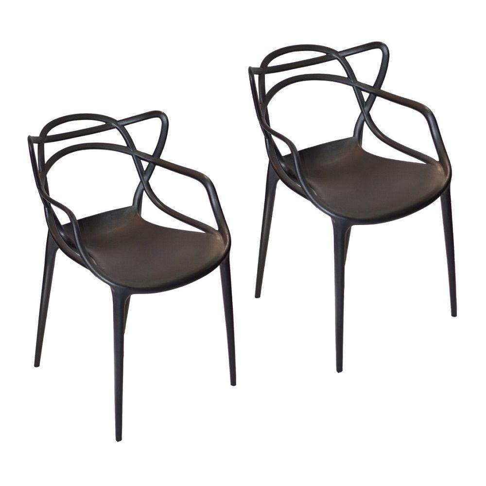 Conjunto com 2 Cadeiras Allegra Preta