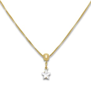Colar Estrela de Zirconia Banhado Ouro 18k Semijoia