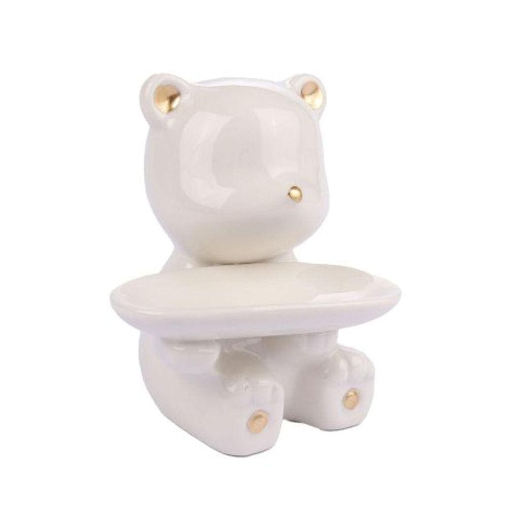 Porta Joia de Ceramica 12cm Urso