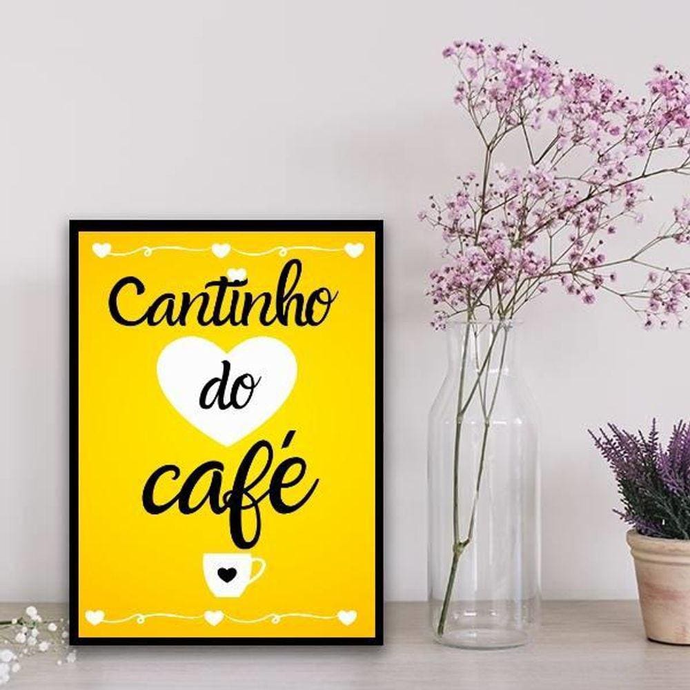 Quadro Cantinho Do Café Amarelo 24X18Cm