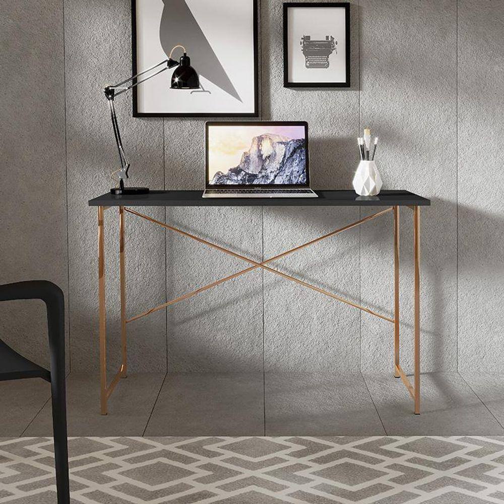 Escrivaninha Steel 90 cm Estilo Industrial com Pés em Aço