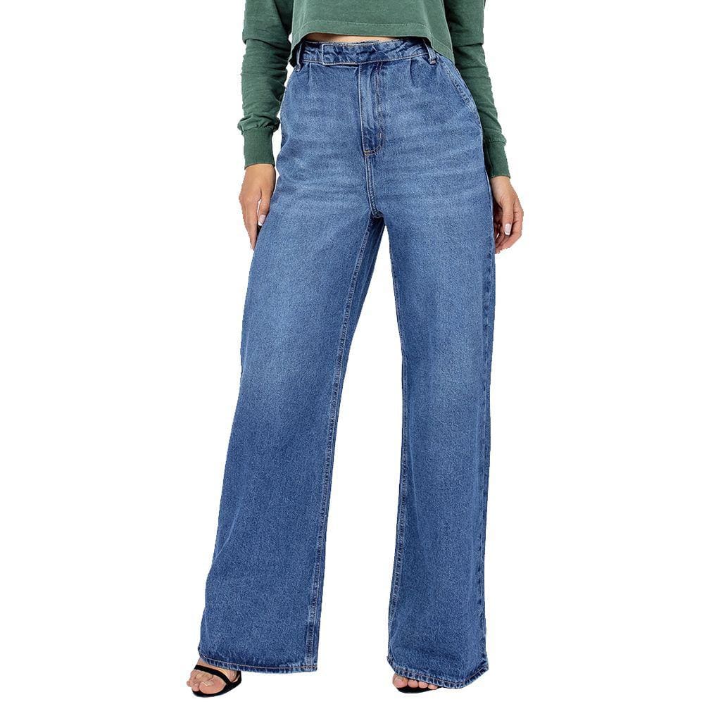 Calça Feminina Wide Leg Cós Alfaiataria