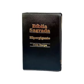 Bíblia Sagrada Letra Hipergigante Com Harpa Cor Preta Igreja