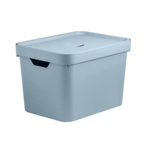 Caixa Organizadora Cube Azul Com Tampa 18 Litros - Ou