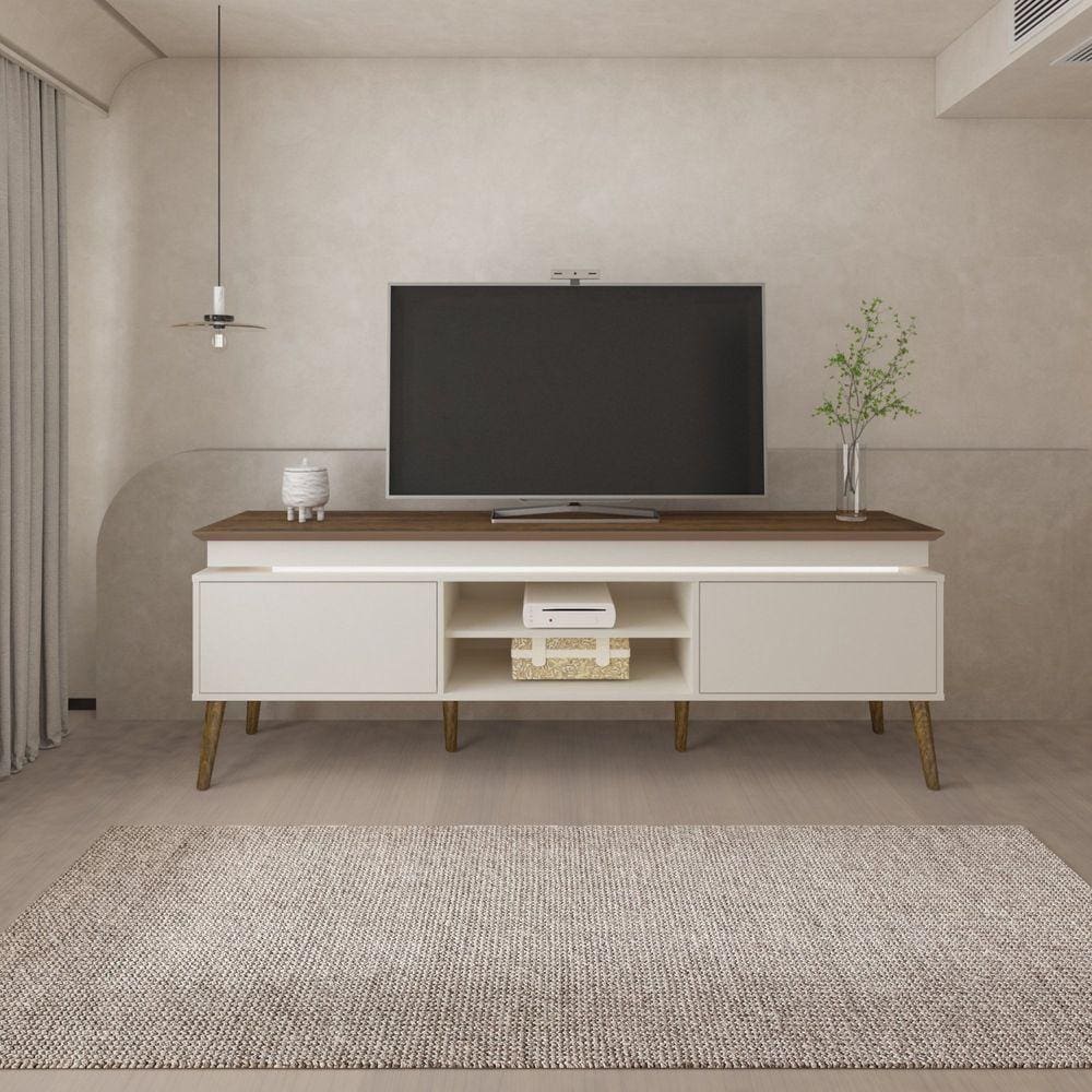 Rack para TV até 75 Polegadas 2 Portas Lumina Artely Pinho/Off White