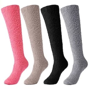 Meia Térmica Soft Felpuda Cano Alto Inverno: 2 Pares Adulto Feminino