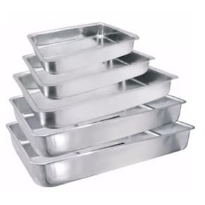 Conjunto Assadeira Retangular Alta 5 Peças Em Aluminio