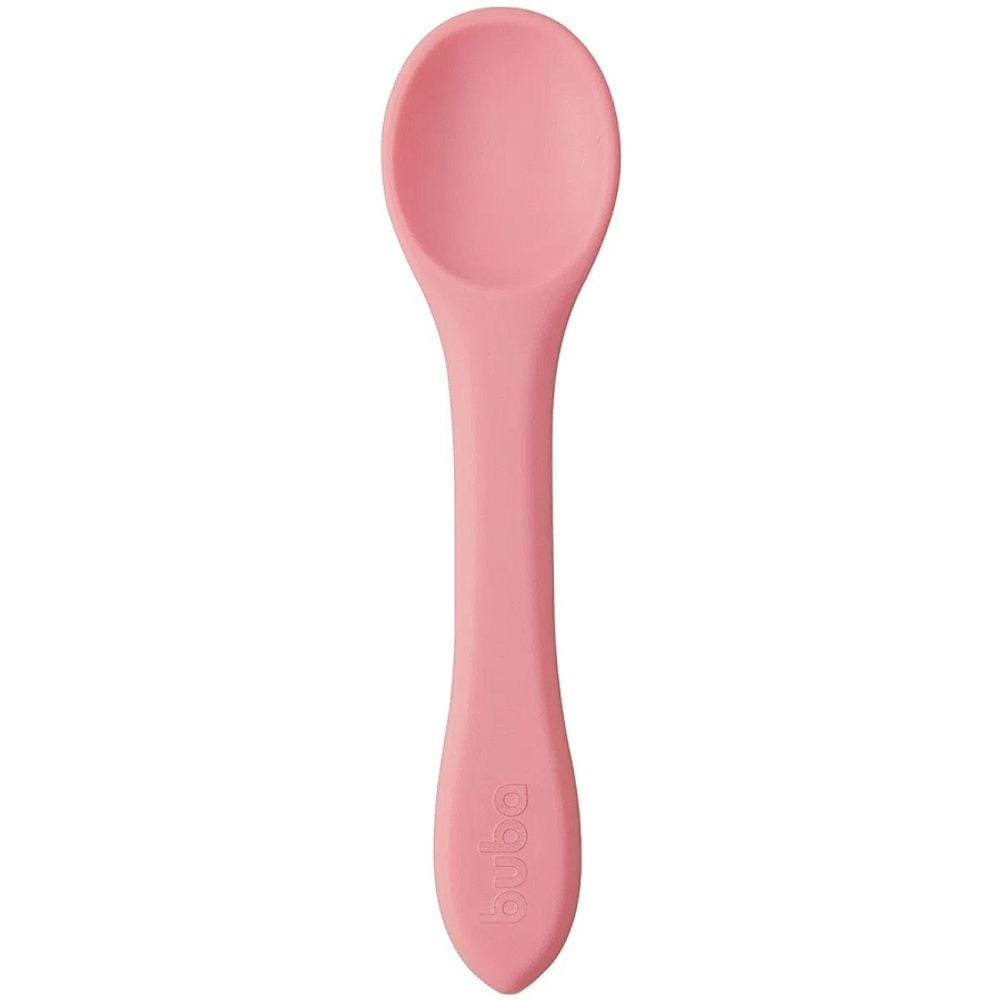 Colher Em Silicone Buba +6 Meses Bpa Free Azul E Rosa Supermacia