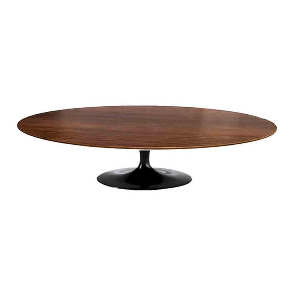 Mesa Saarinen Oval Centro Imbuia 135x90cm - Base Preta