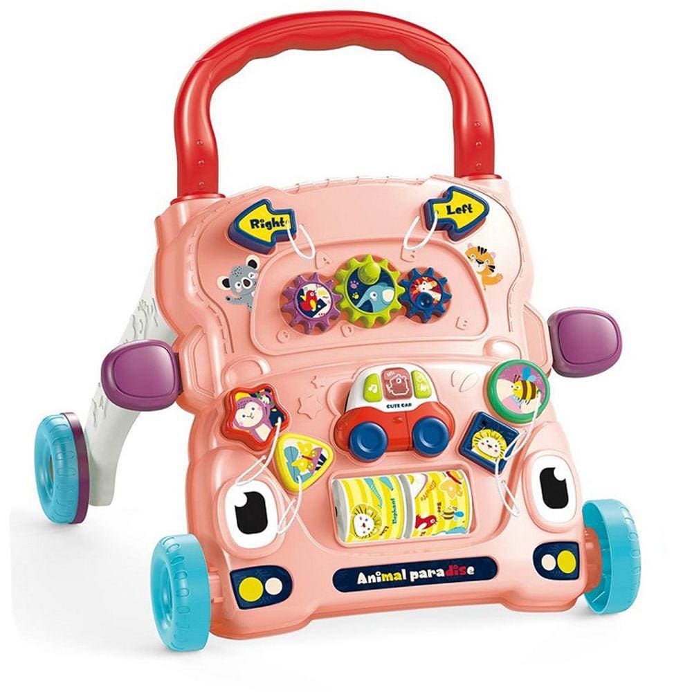 Andador Didatico Infantil Brinquedo Musica Som Veloce Rosa - Baby Style