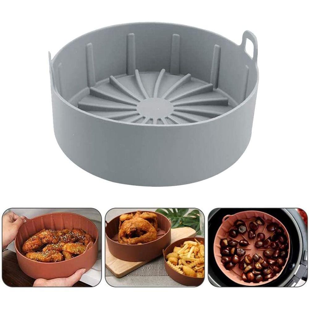 Forma de Silicone Air Fryer Cesta Fritadeira Redonda 19CM