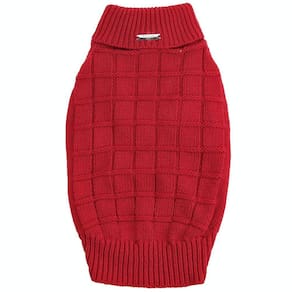 Suéter de Tricô Gola V Transpassada e Mangas Longas Vermelho Tam P