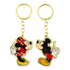 Jogo 2 Chaveiros Mickey Minnie Beijando 5.5cm - Disney