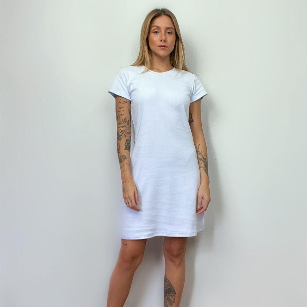 Vestido T-Shirt Camiseta~o Aveloz Branco