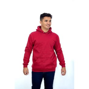 Blusa Moletom Canguru Bordô Masculino Liso DBL