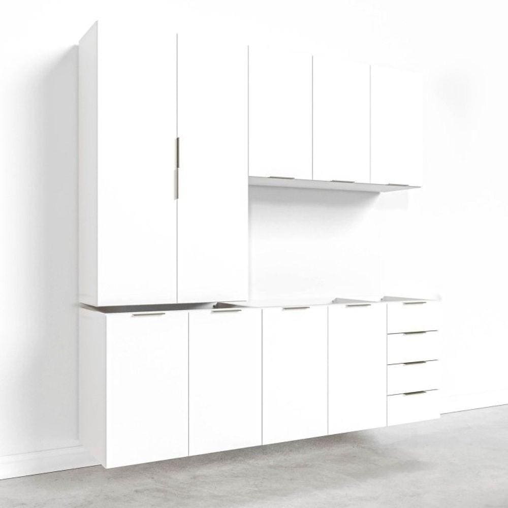Cozinha Modulada 4 Peças sem Tampo 2 Aéreos 5 Portas e 2 Balcões Ipanema CabeCasa MadeiraMadeira Branco