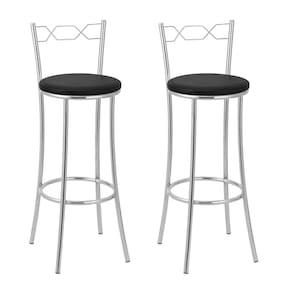 Kit 2 Banquetas 91cm Alicante Cromado/Preto