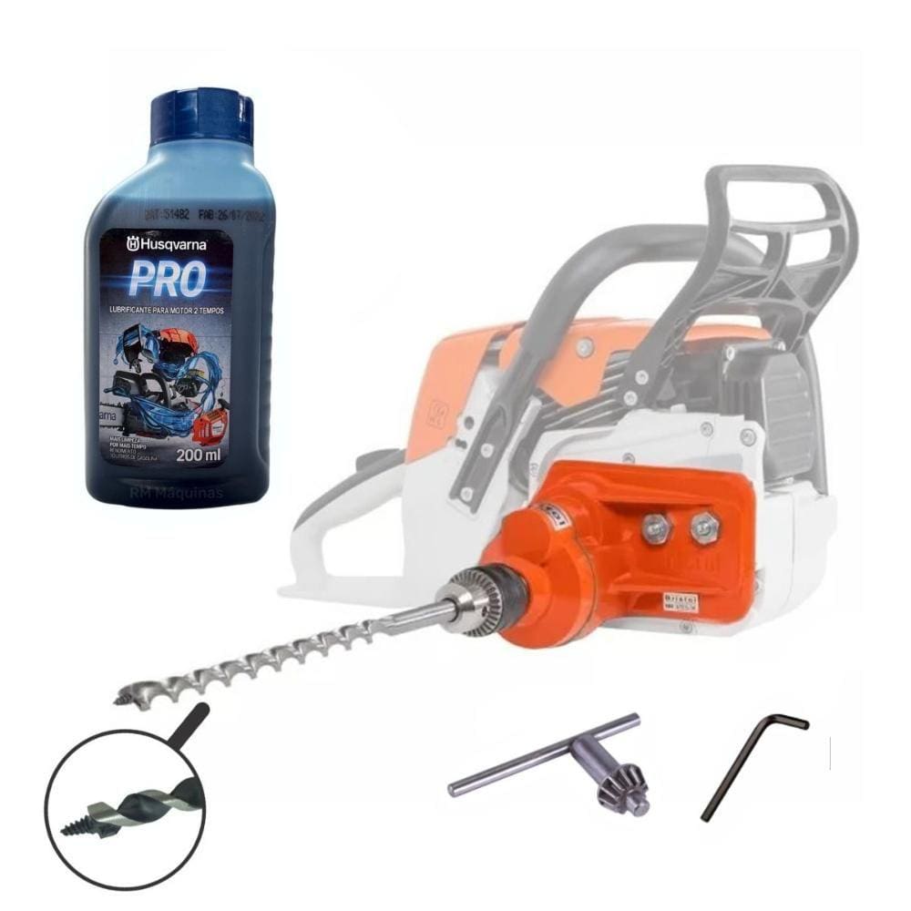 Furadeira Para Motosserras Toyama Tekna Branco + Óleo 2T